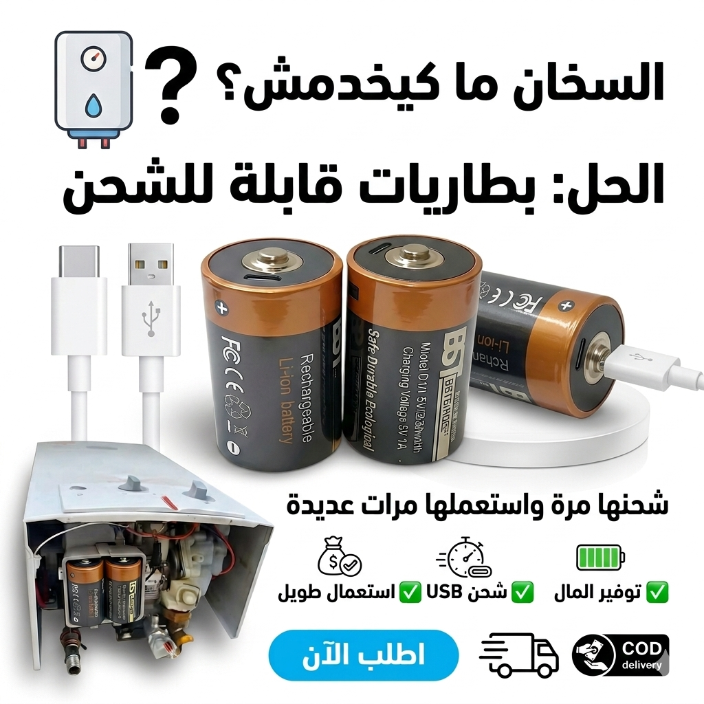 🔋 Pile Rechargeable D 9500mWh – Une Énergie Durable au Quotidie